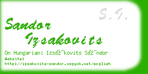 sandor izsakovits business card